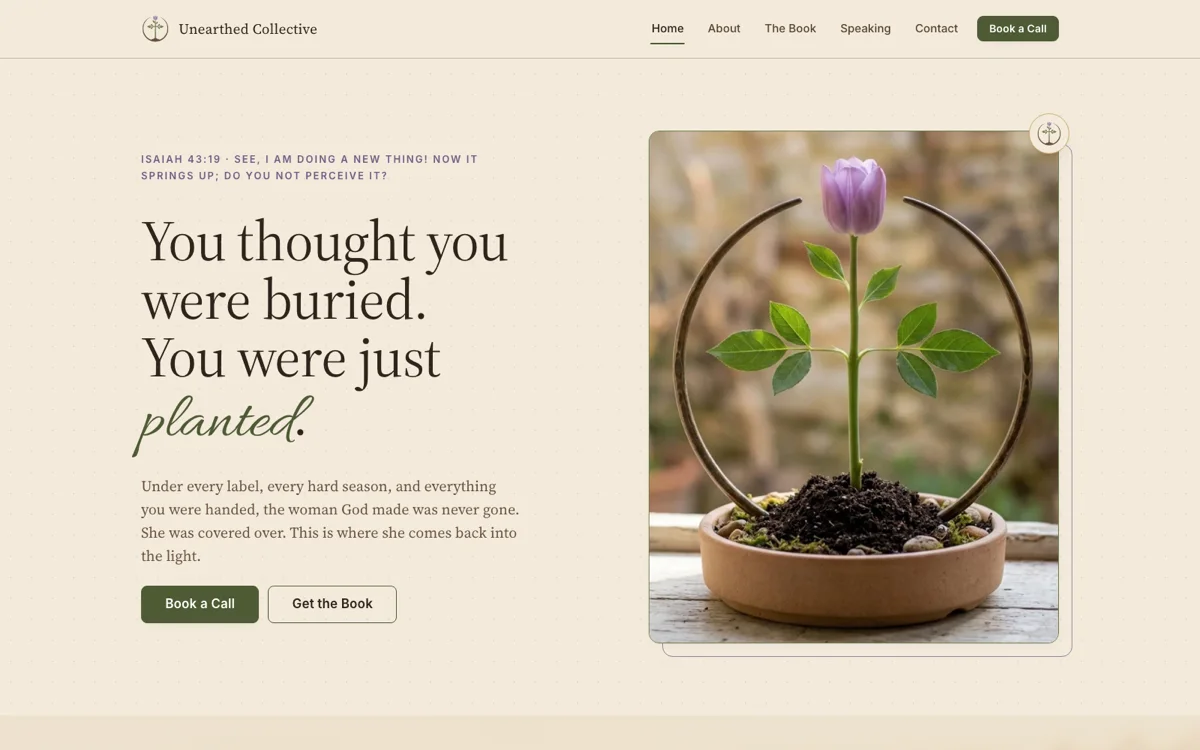 Unearthed Collective home page